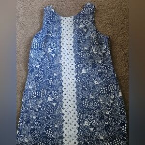 Lilly Pulitzer Navy and White Patterned Dress